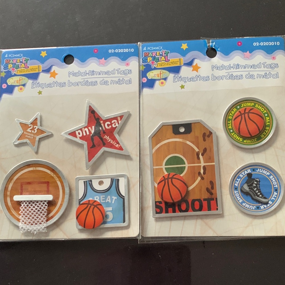 Basketball Themed Metal Tags